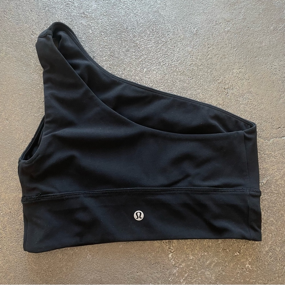 lululemon Black One-Shoulder Asymmetrical Bra Top - Picture 2 of 4